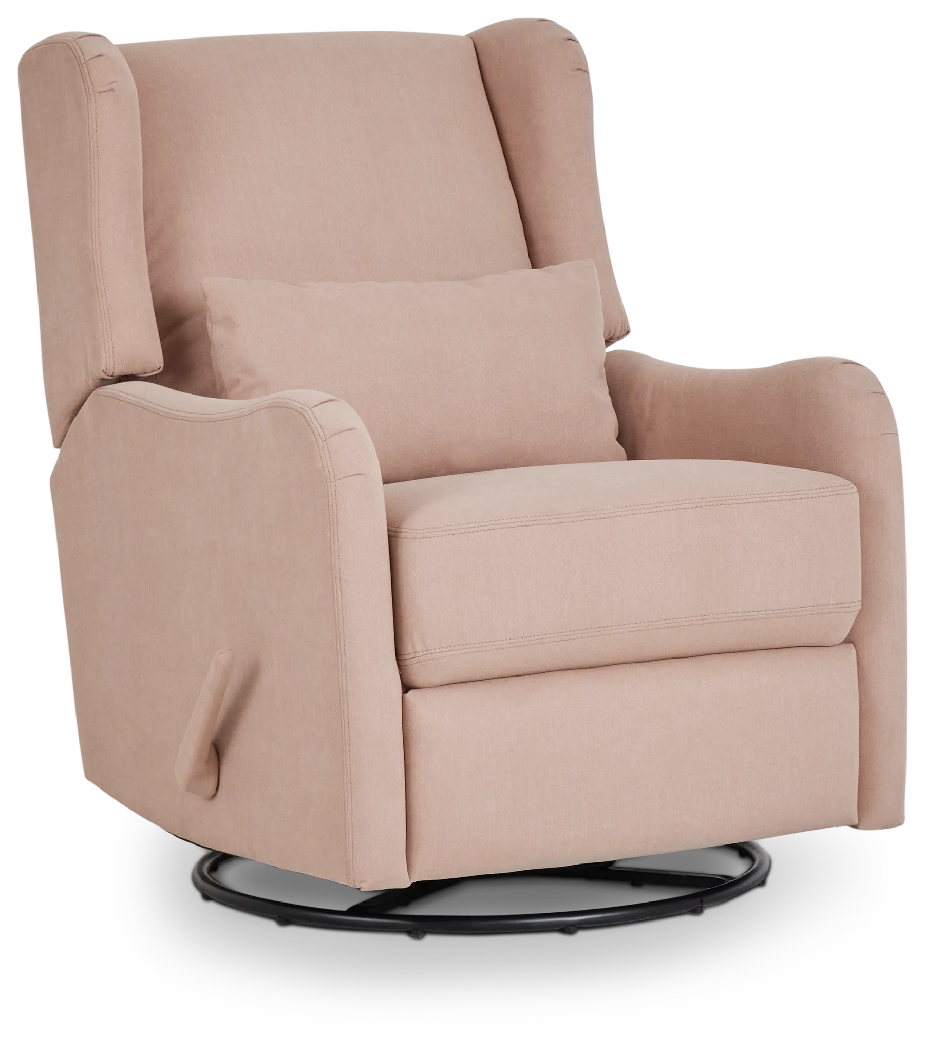 Georgia Light Pink Fabric Swivel Glider Recliner