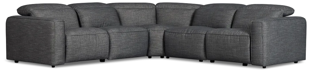 Ryland Dark Gray Fabric Small Two-arm Power Reclining Sectional