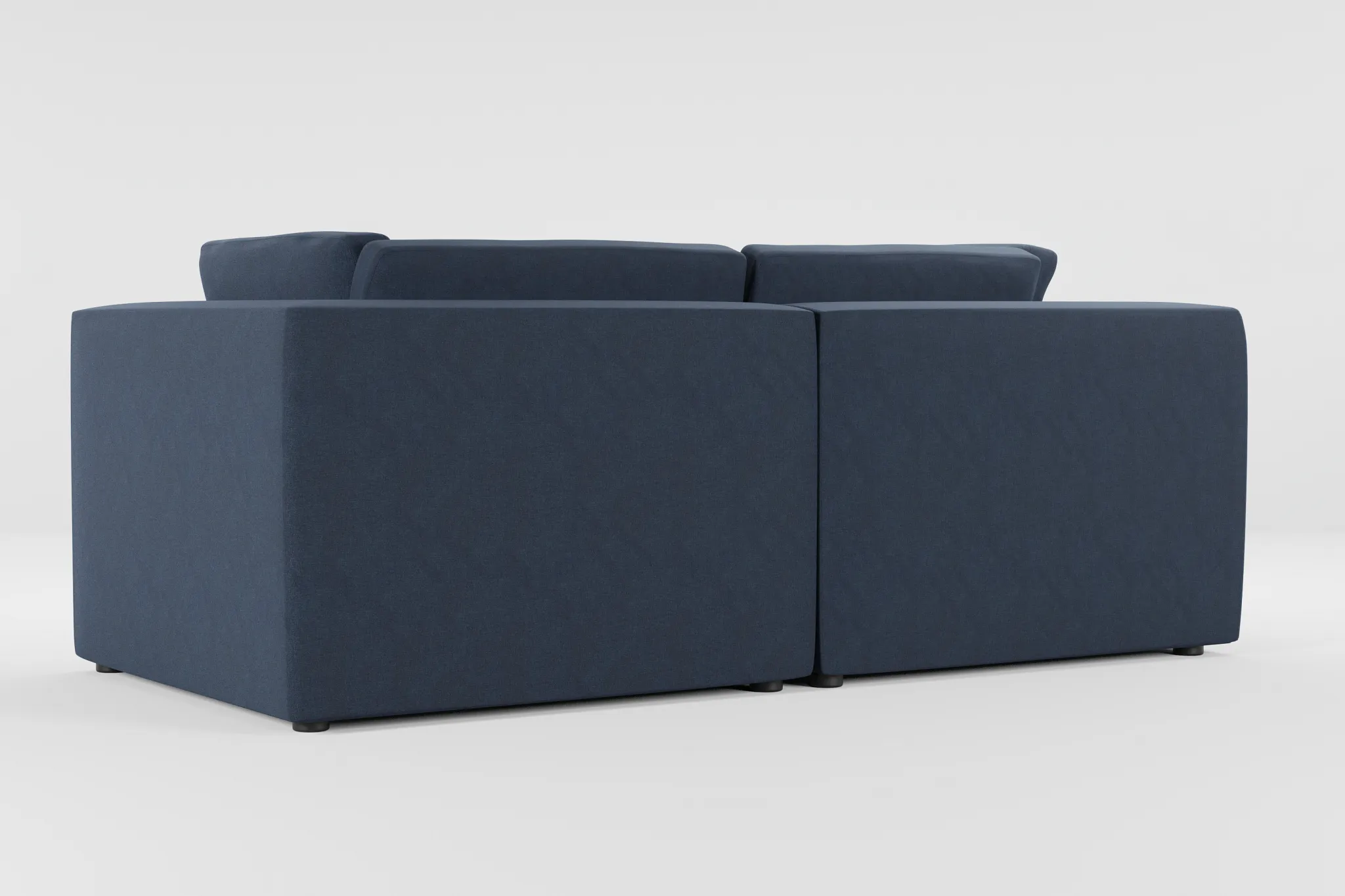 Destin Maguire Blue Fabric 2-piece Modular Sofa