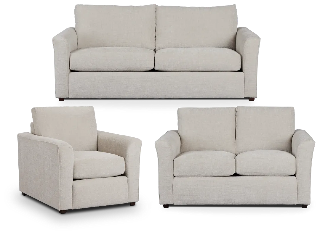 Maxie Light Beige Micro Living Room