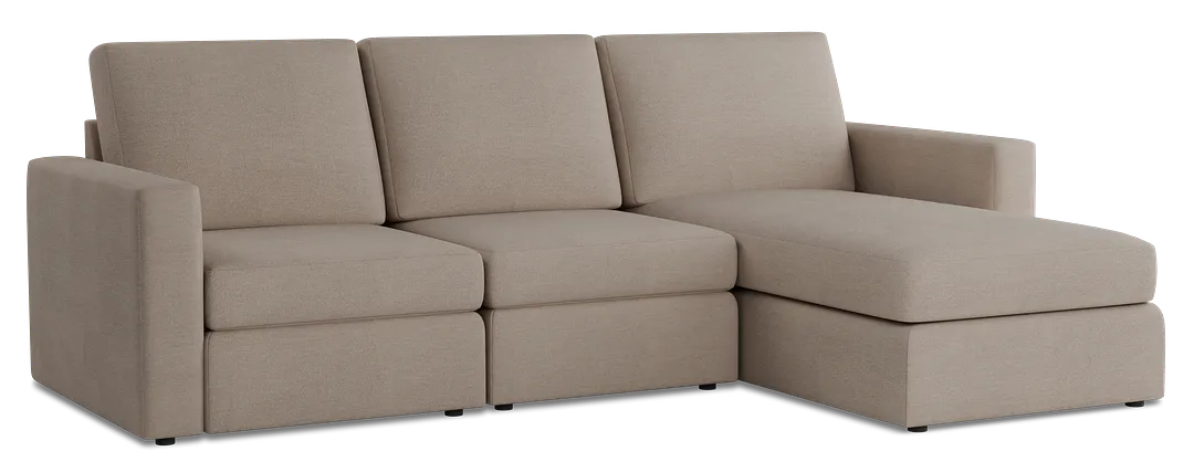Citymod Beige Fabric Small Right Chaise Sectional