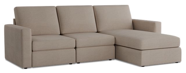 Citymod Beige Fabric Small Right Chaise Sectional