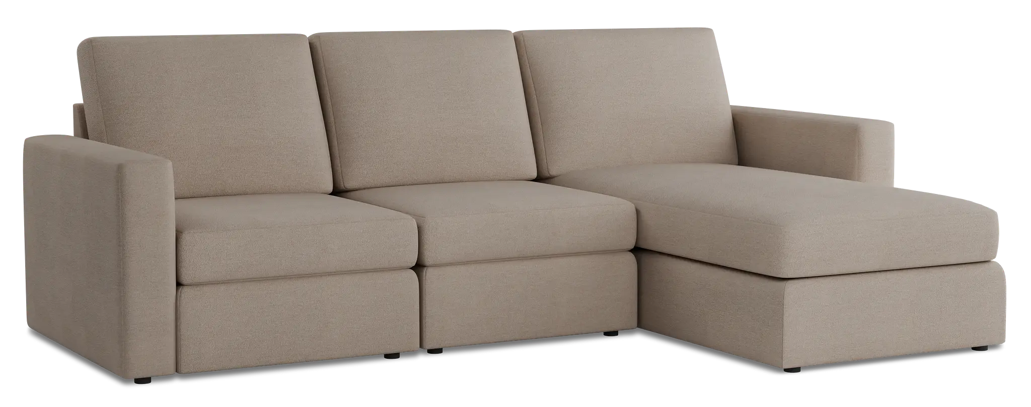 Citymod Beige Fabric Small Right Chaise Sectional Citymod Beige Fabric Small Right Chaise Sectional