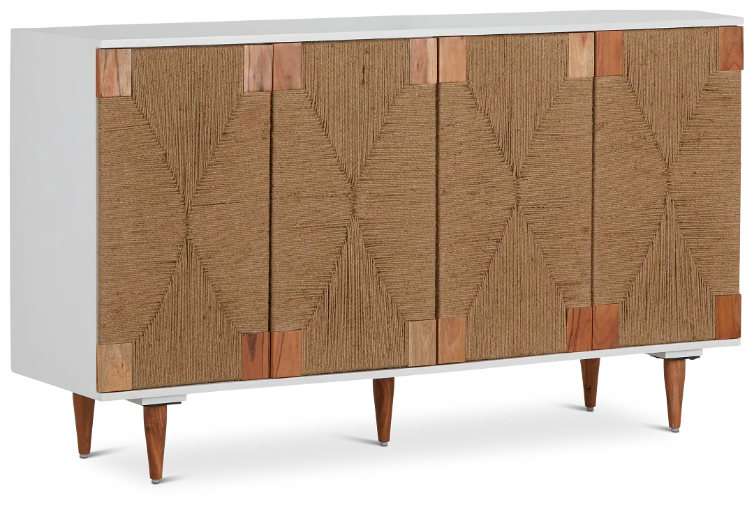 Woven Two-tone Four-door Cabinet