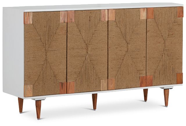 Woven Two-tone Four-door Cabinet