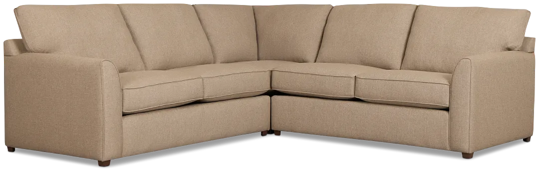 Tate Brown Fabric Medium Left Chaise Memory Foam Sleeper Sectional