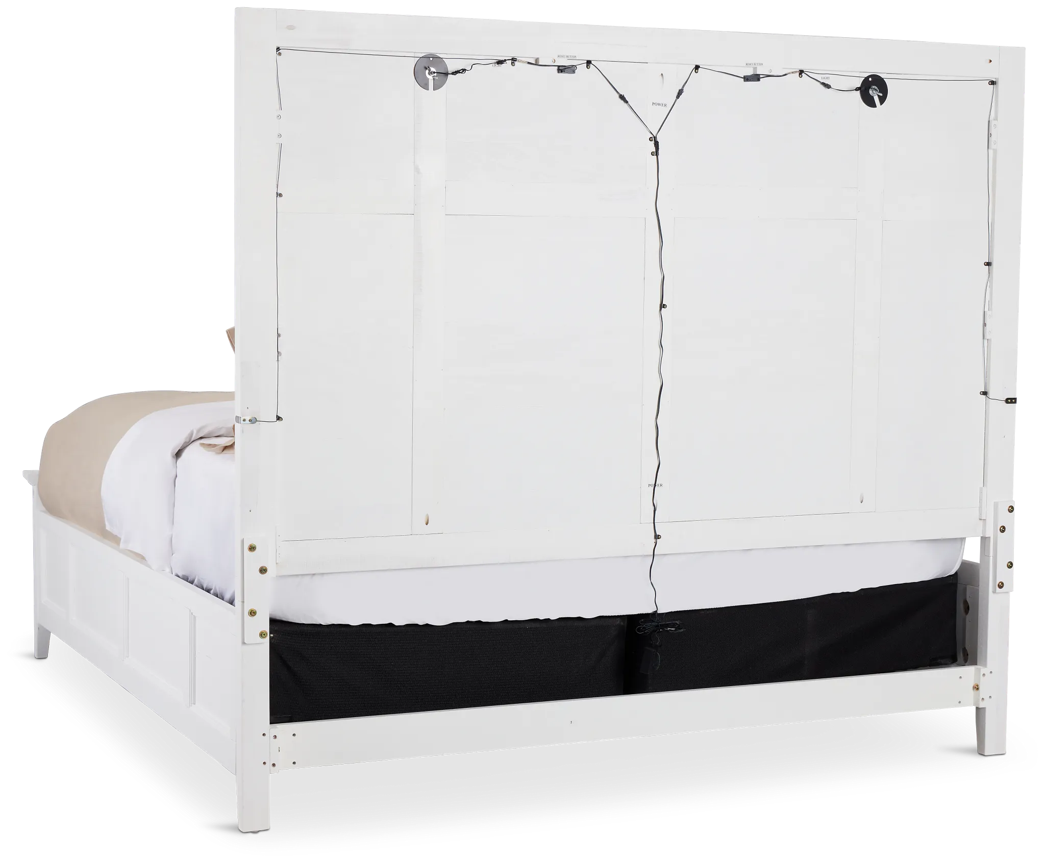 Heron Cove White Panel Bed With Lights