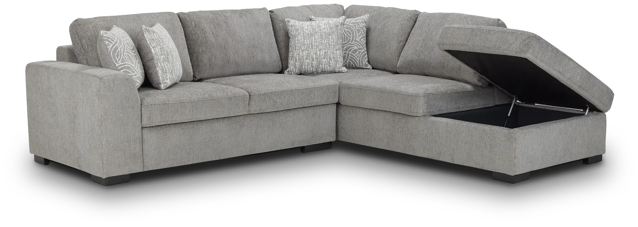 Blakely Gray Fabric Small Right Bumper Sectional Blakely Gray Fabric Small Right Bumper Sectional