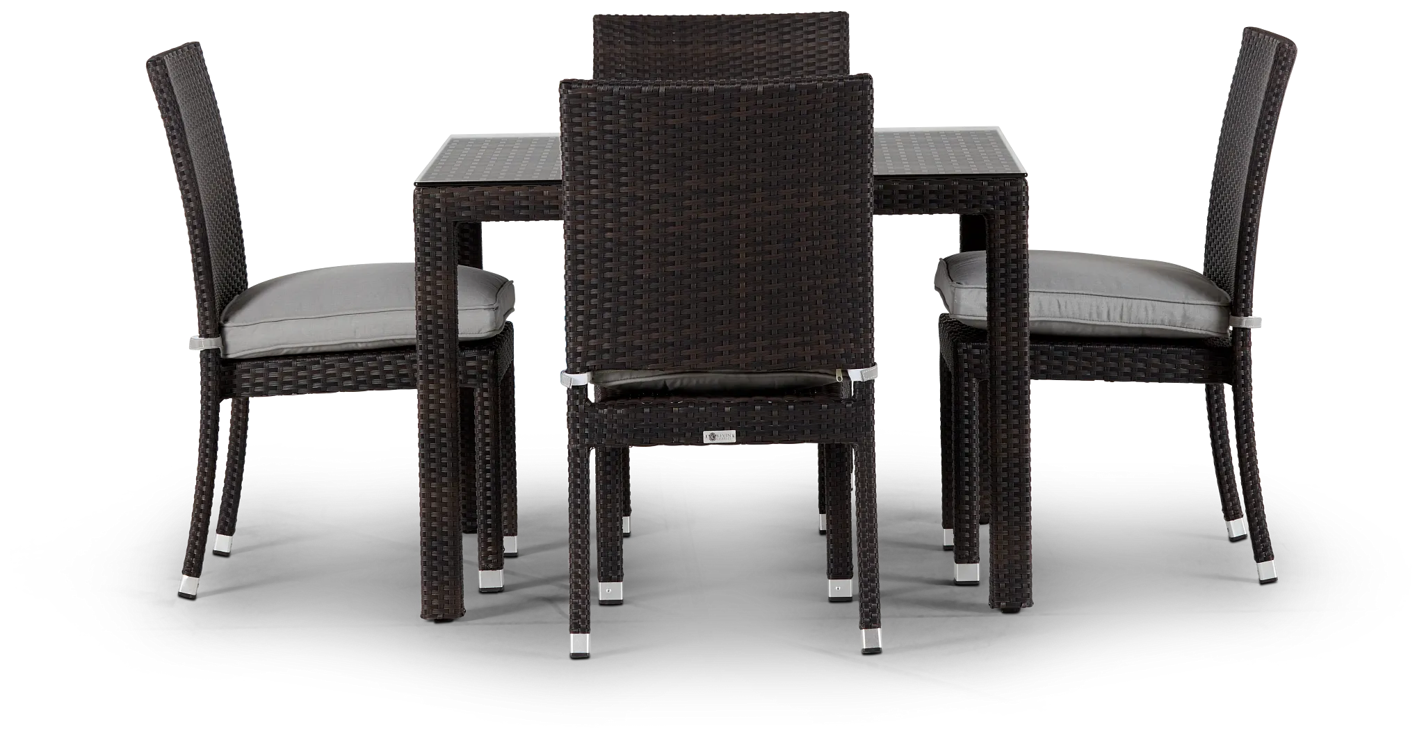 Zen Gray 40" Square Table & 4 Chairs