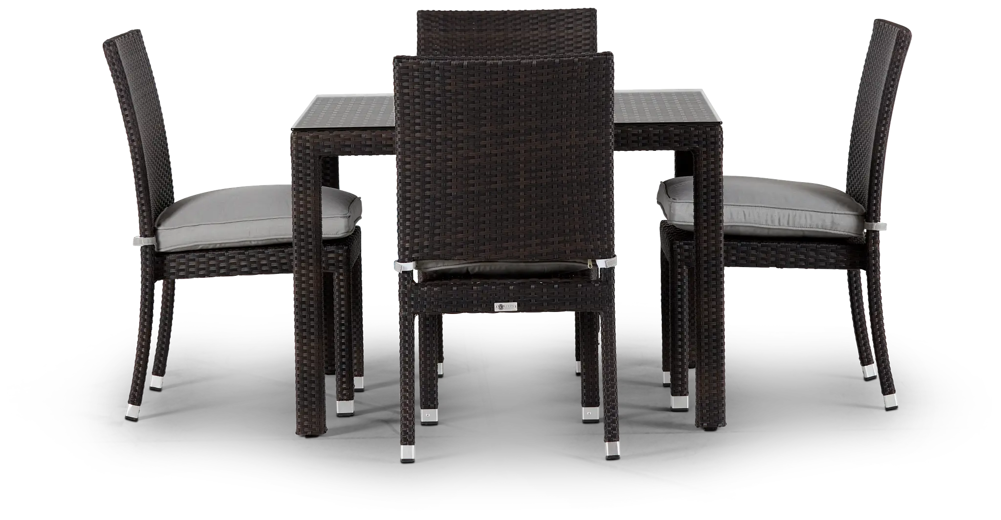 Zen Gray 40" Square Table & 4 Chairs Zen Gray 40" Square Table & 4 Chairs