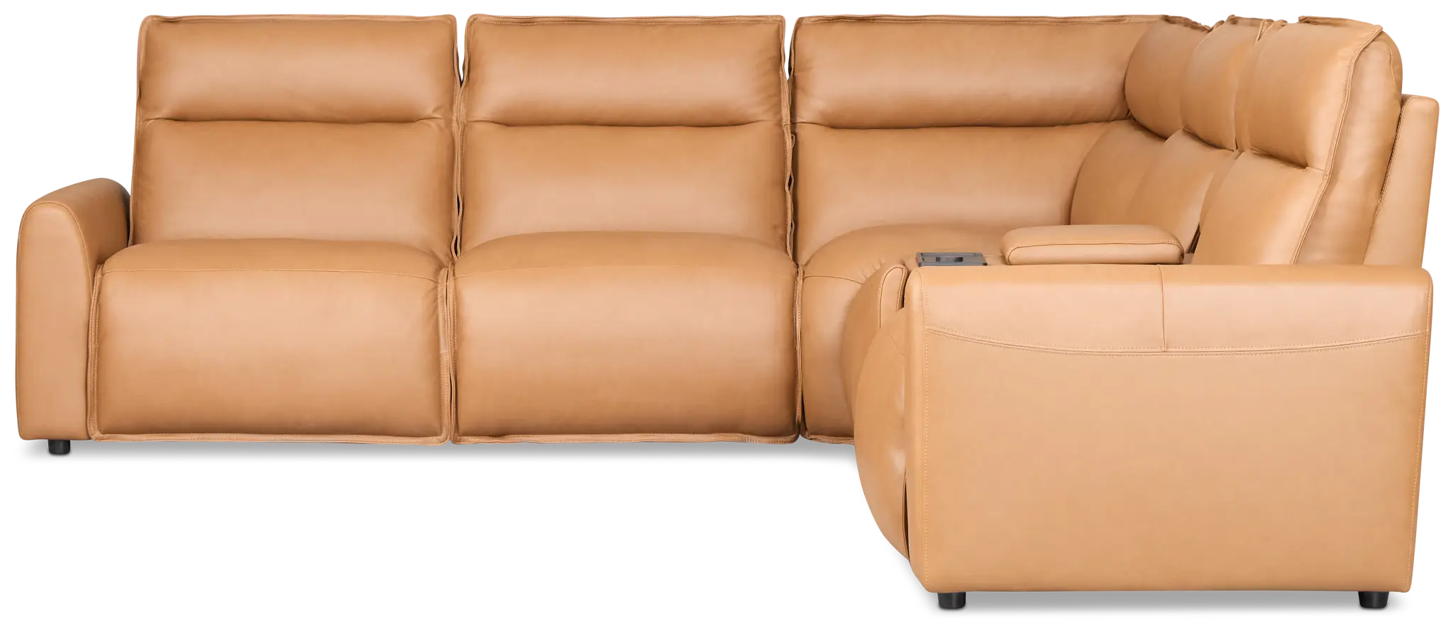 Edison Medium Brown Leather/Vinyl Medium Dual Power 2-arm Reclining Sectional Edison Medium Brown Leather/Vinyl Medium Dual Power 2-arm Reclining Sectional