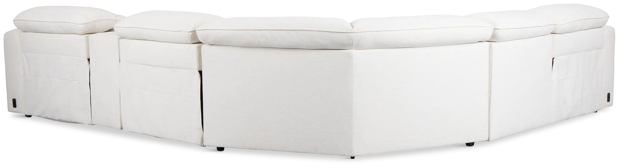 Ryland White Fabric Medium Triple Power 2-arm Sectional