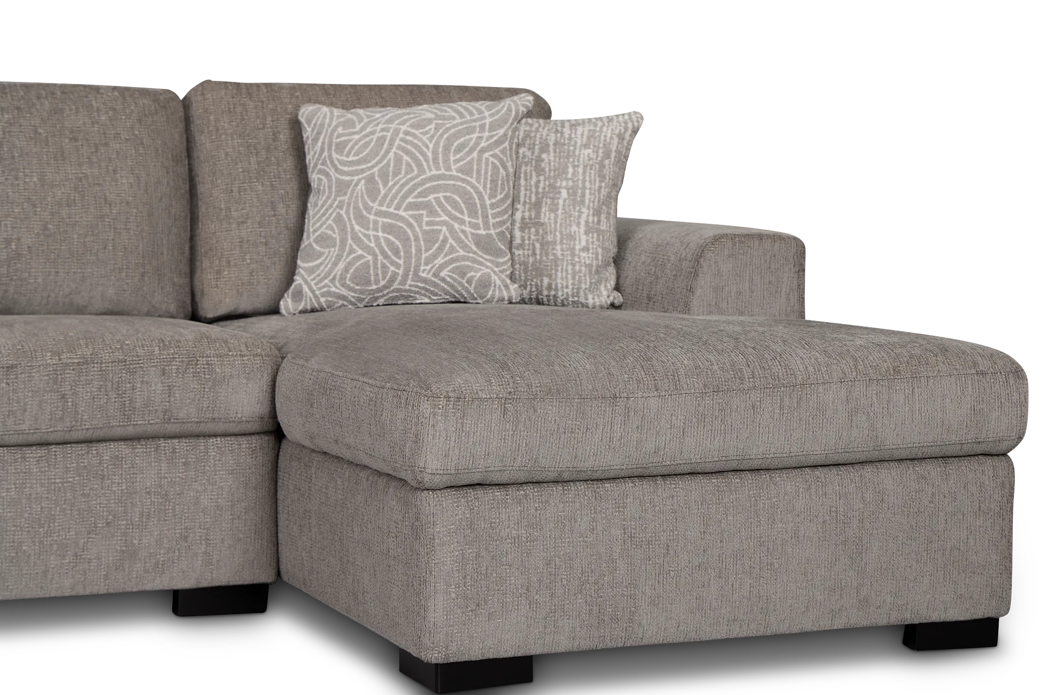 Blakely Gray Fabric Right Chaise Storage Sectional