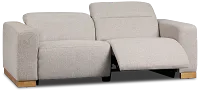 Leona Light Gray Fabric 2-piece Modular Power Loveseat