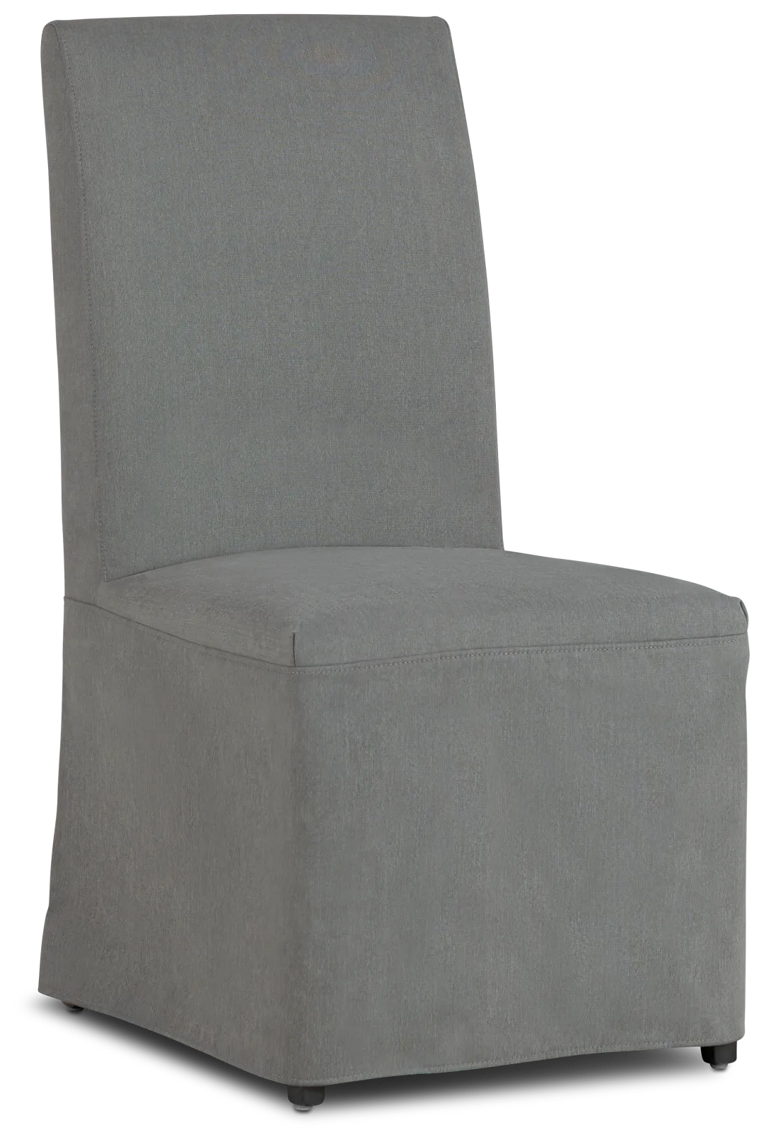 Destination Light Gray Long Slipcover Chair With Dark-tone Leg
