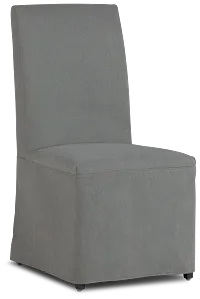 Destination Light Gray Long Slipcover Chair With Dark-tone Leg