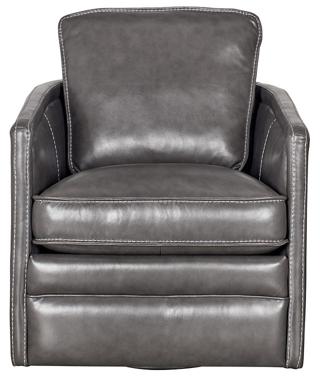 Alexander Gray Leather Swivel Chair