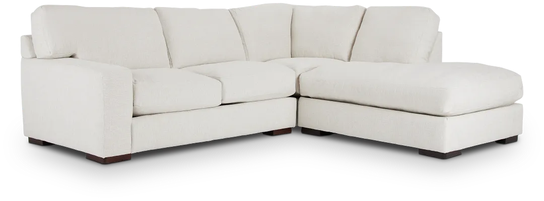 Veronica White Down Right Bumper Sectional