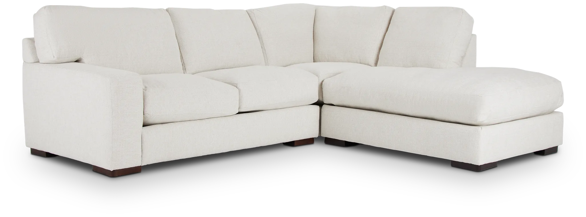 Veronica White Down Right Bumper Sectional