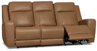 Colton Brown Micro Power Reclining Sofa W/ Power Headrest