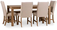 Delray Light Tone Rect Table, 4 Chairs & Bench