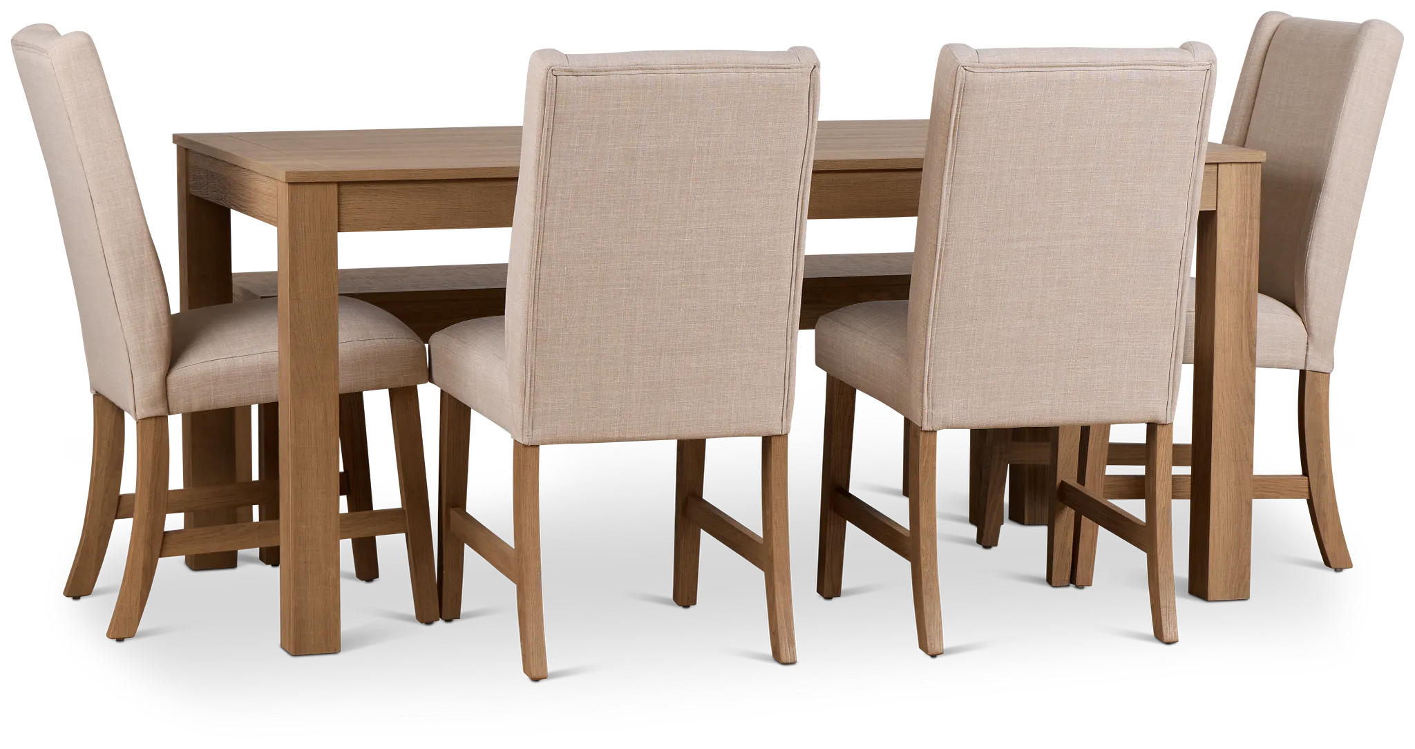 Delray Light Tone Rect Table, 4 Chairs & Bench