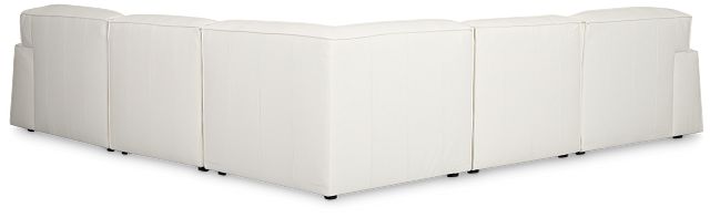 Blanca White Leather 5-piece Modular Sectional