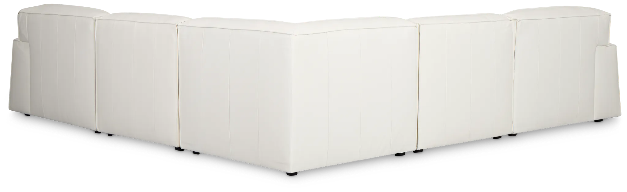 Blanca White Leather 5-piece Modular Sectional