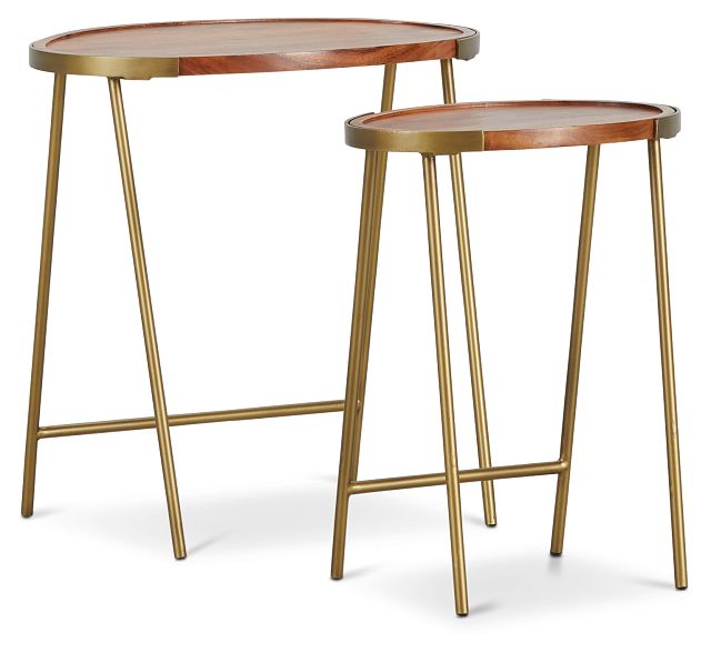 Macy Light Tone Set Of 2 Nesting Tables (2)