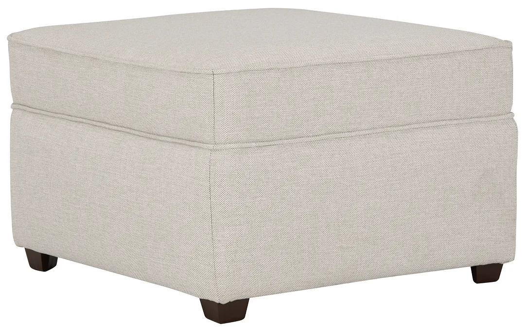 Asheville Light Taupe Fabric Ottoman