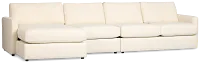 Maxwell Light Beige Fabric Small Left Chaise Sectional