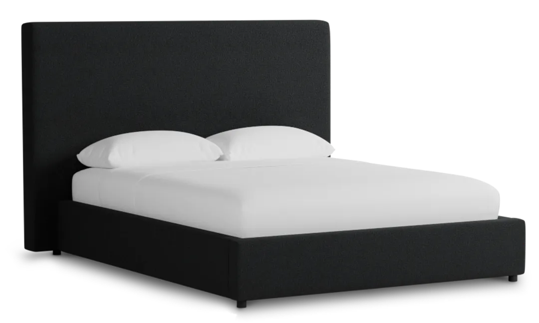 Grayton Elite Black 54" Upholstered Platform Bed