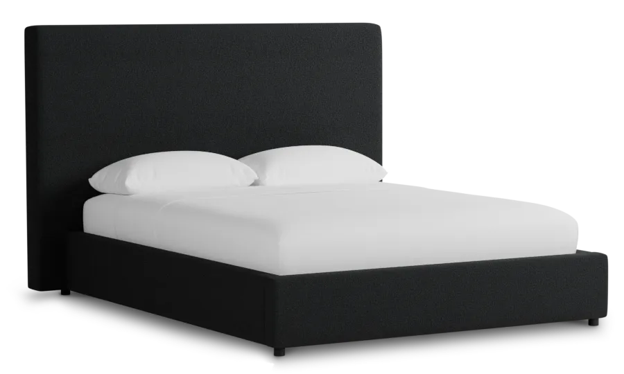 Grayton Elite Black 54" Upholstered Platform Bed