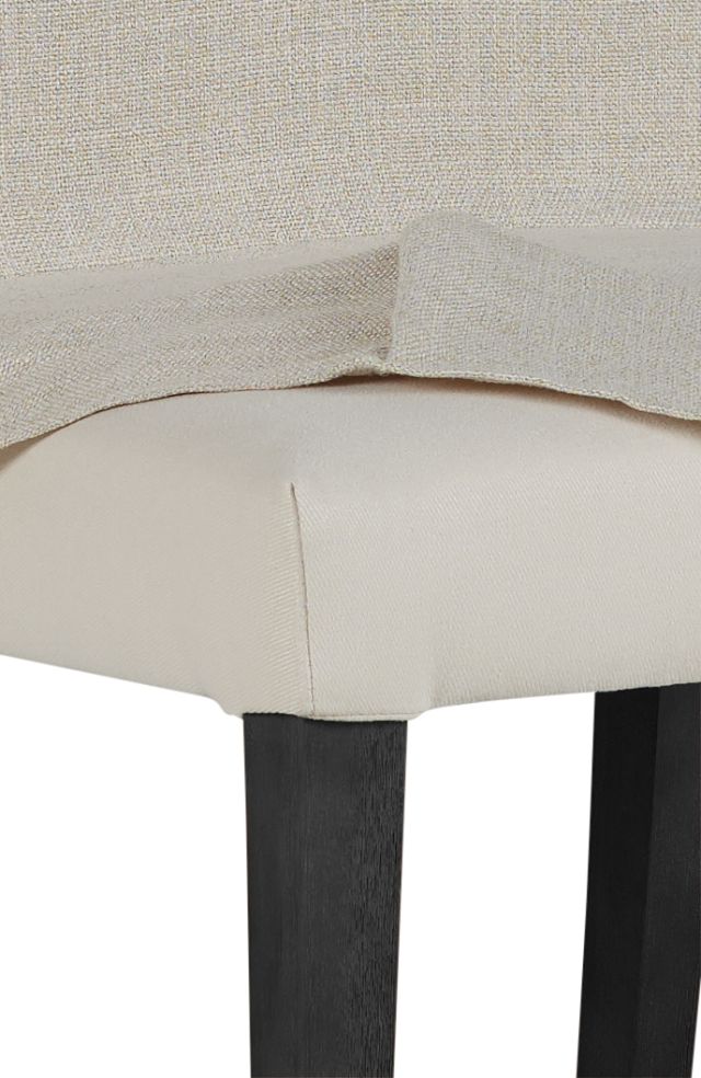 Harbor Light Beige Short Slipcover Chair With Dark-tone Leg