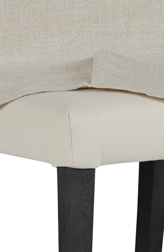 Harbor Light Beige Short Slipcover Chair With Dark-tone Leg