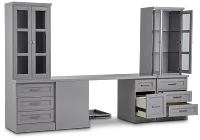 Newport Gray Small Peninsula Drawer Wall Desk
