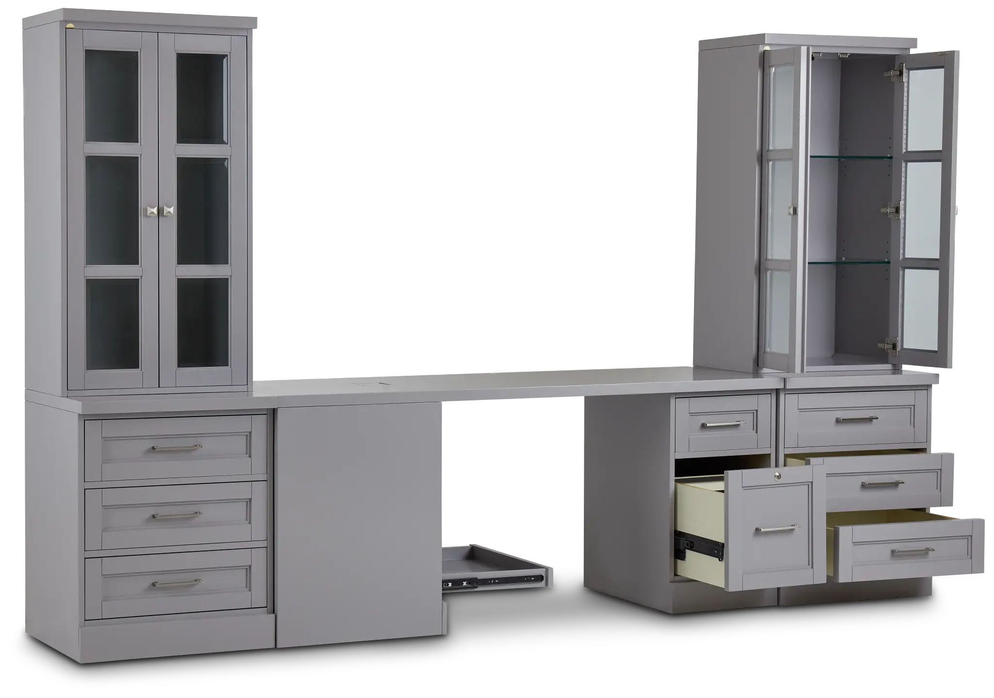 Newport Gray Small Peninsula Drawer Wall Desk Newport Gray Small Peninsula Drawer Wall Desk