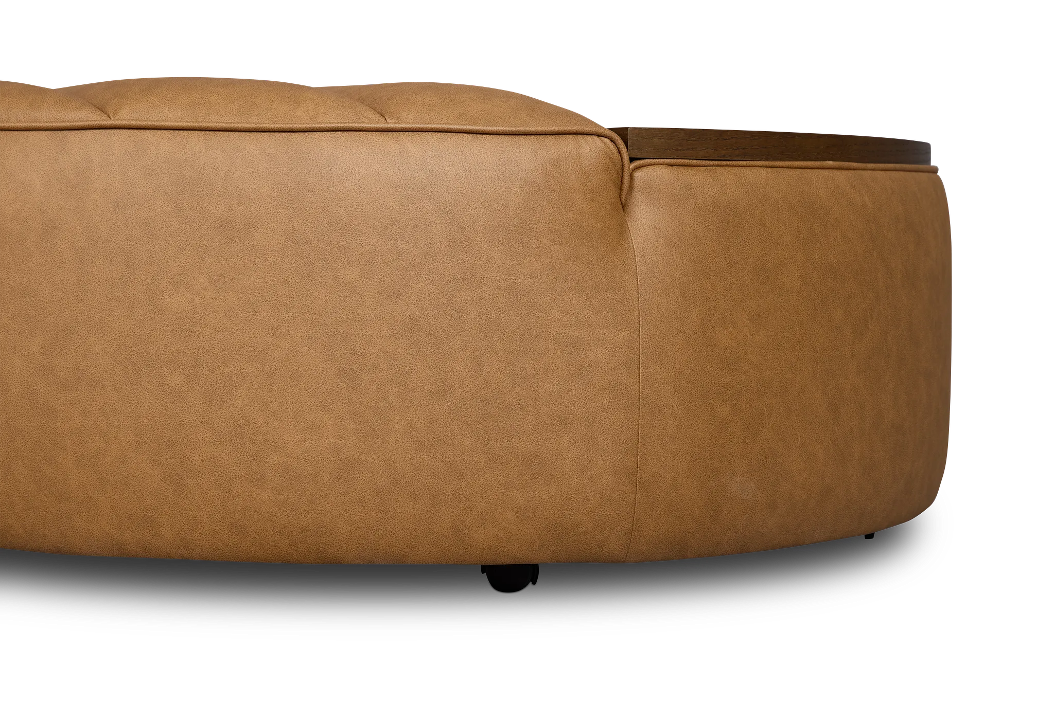 Sawyer Light Brown Micro Storage Ottoman
