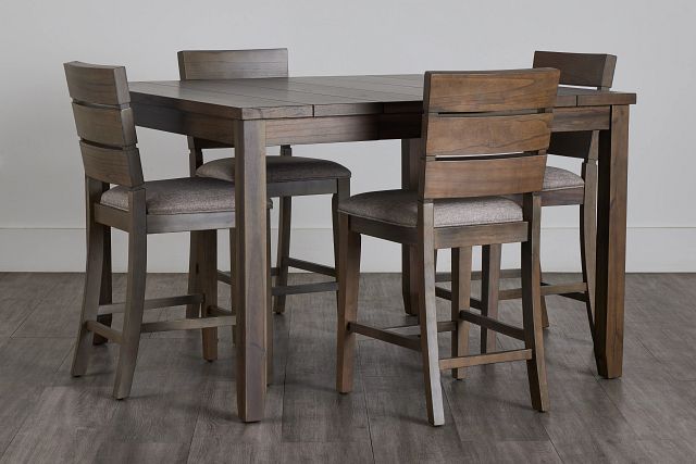 Sienna Gray High Table & 4 Barstools (2)