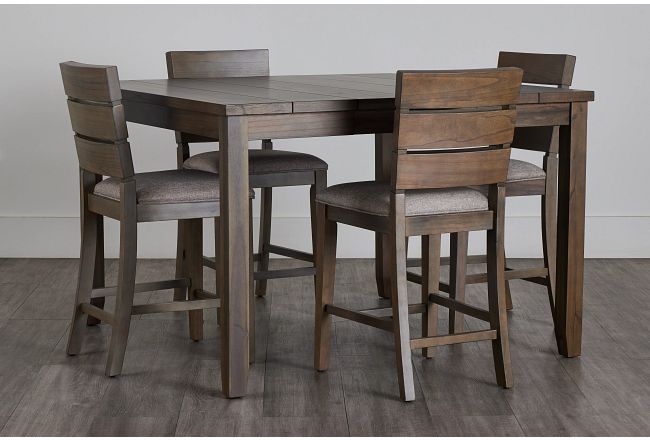 Sienna Gray High Table & 4 Barstools