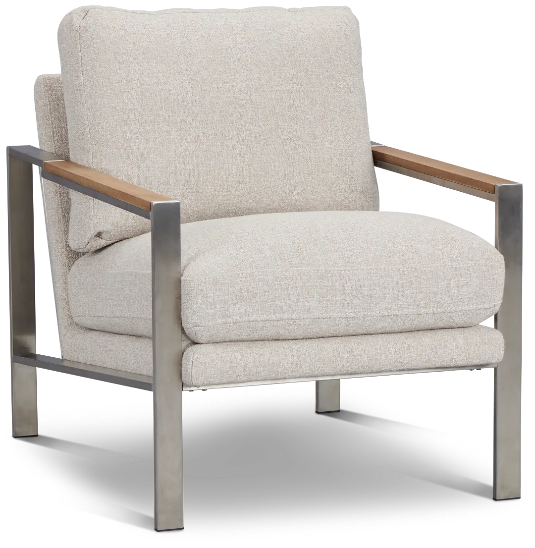 Wyatt Beige Fabric Accent Chair