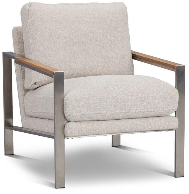 Wyatt Beige Fabric Accent Chair