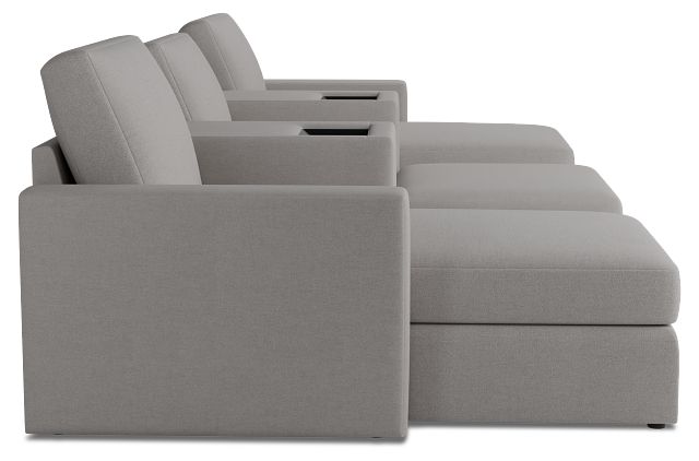 Citymod Light Gray Fabric 6-piece Home Theater With Media Consoles
