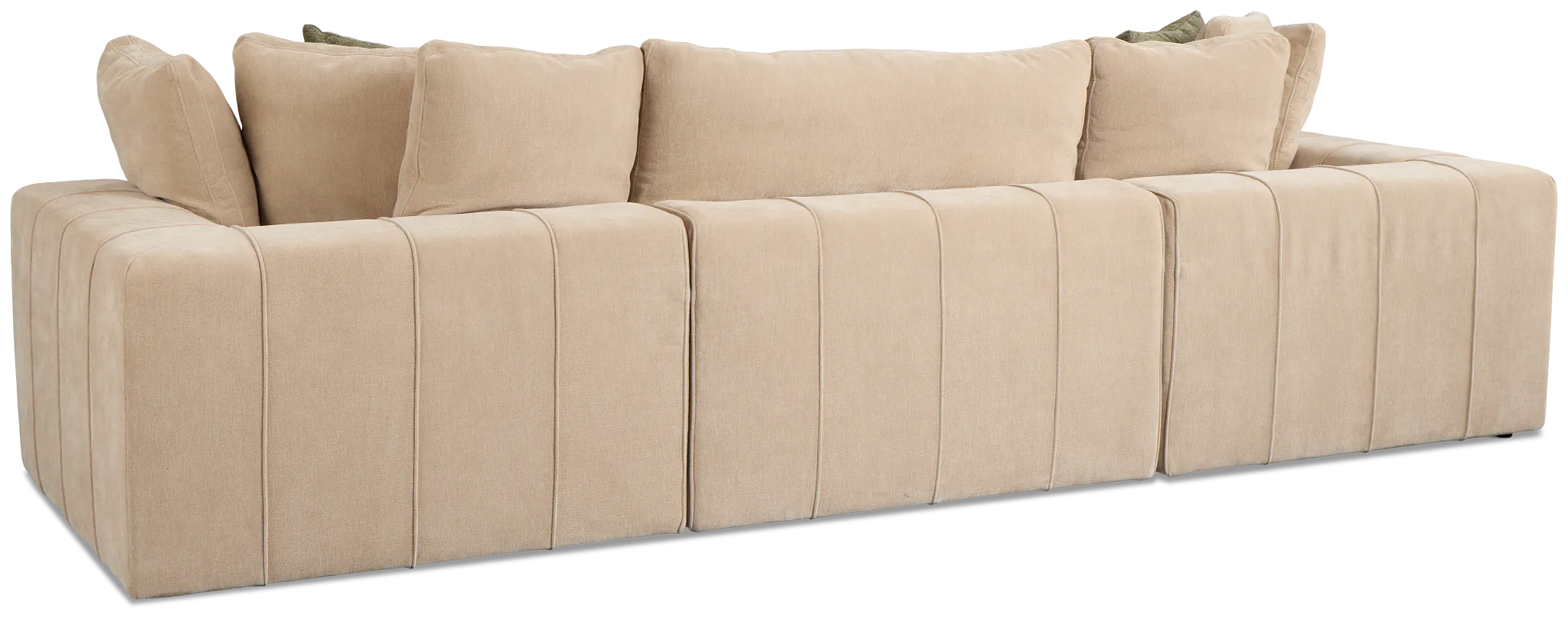Cruz Light Beige Fabric 4-piece Bumper Sectional