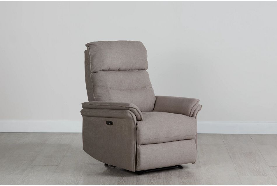 Lance Light Gray Fabric Power Recliner