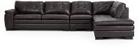 Braden Dark Brown Leather Medium Right Bumper Sectional