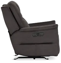 Archie Dark Brown Fabric Power Recliner With Heat And Massage