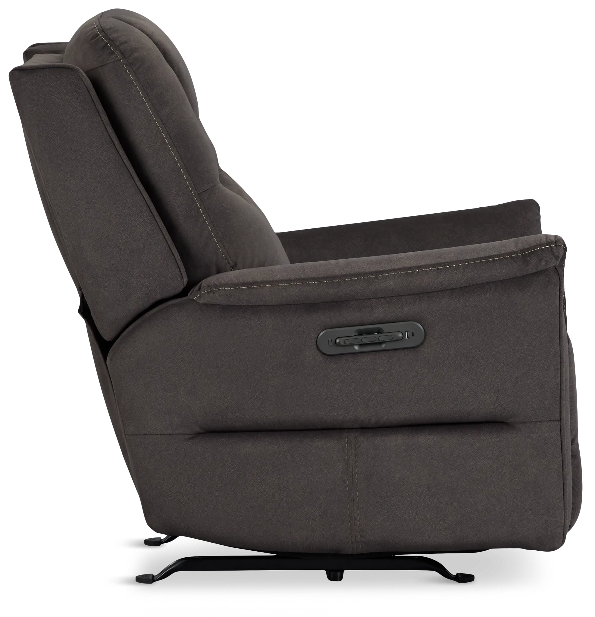 Archie Dark Brown Fabric Power Recliner With Heat And Massage