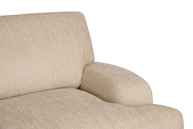 Alpha Beige Fabric Small Left Chaise Sectional