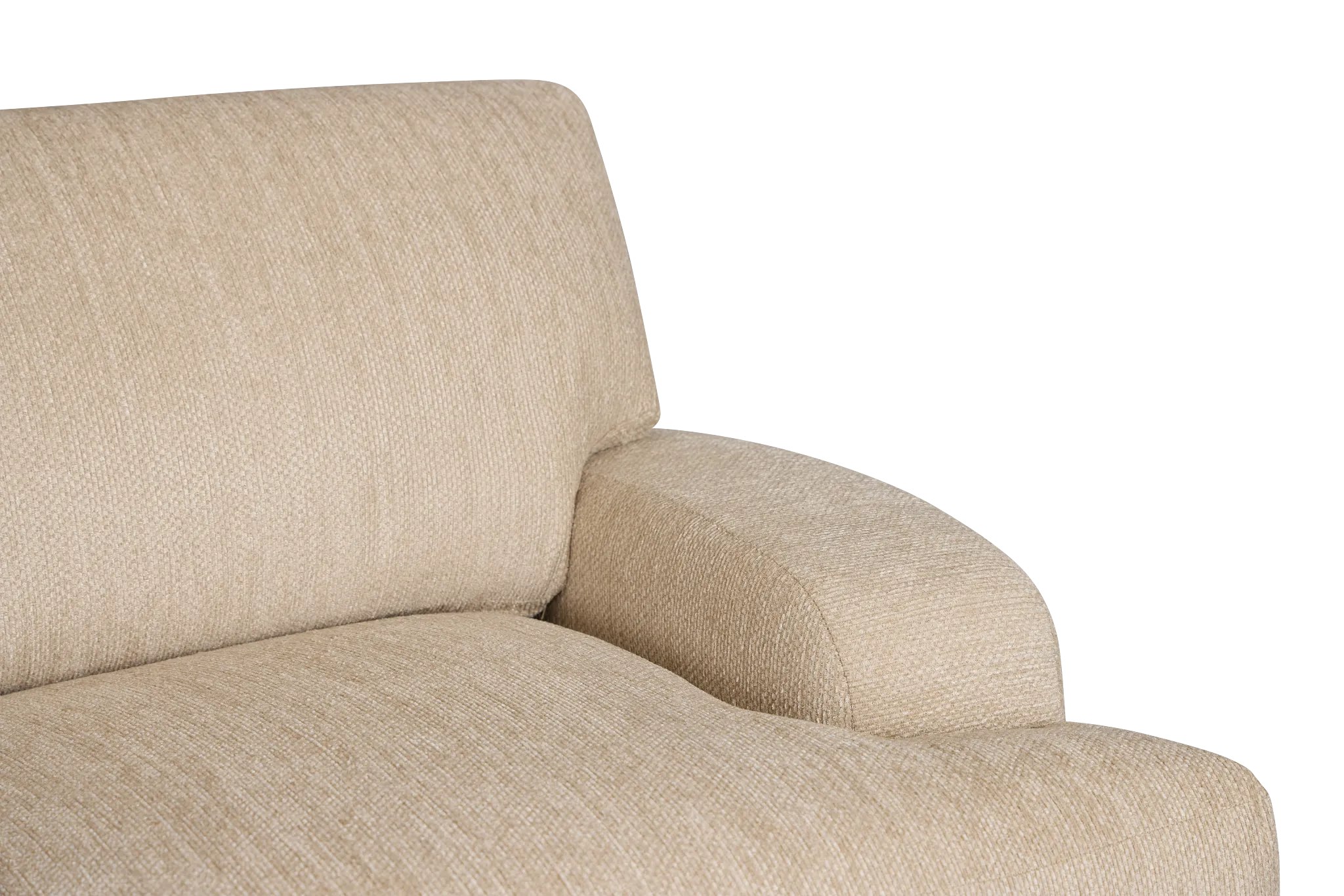 Alpha Beige Fabric Small Left Chaise Sectional
